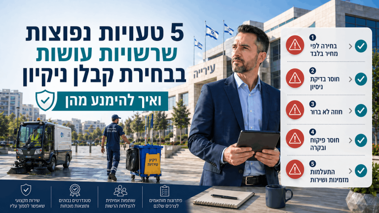 5 טעויות נפוצות שרשויות עושות בבחירת קבלן ניקיון